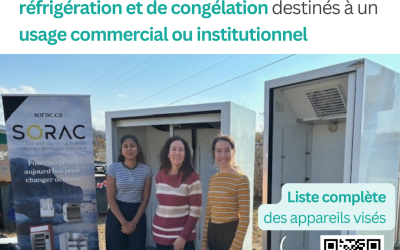 MRC des Laurentides : première MRC de la région des Laurentides à signer une entente avec la SORAC pour la récupération des appareils de réfrigérations et de congélation de type commercial et institutionnel